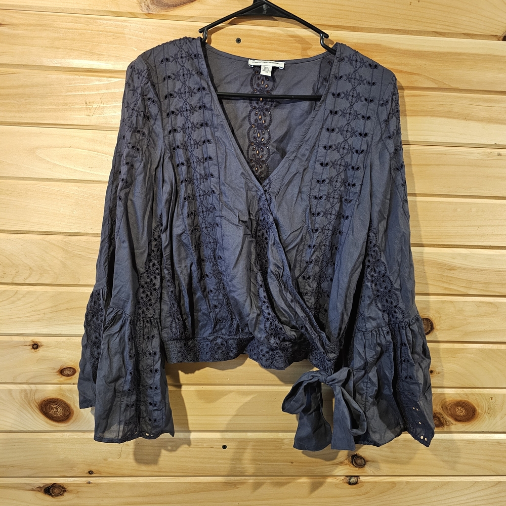 American Eagle Womens Blouse Dark Grey